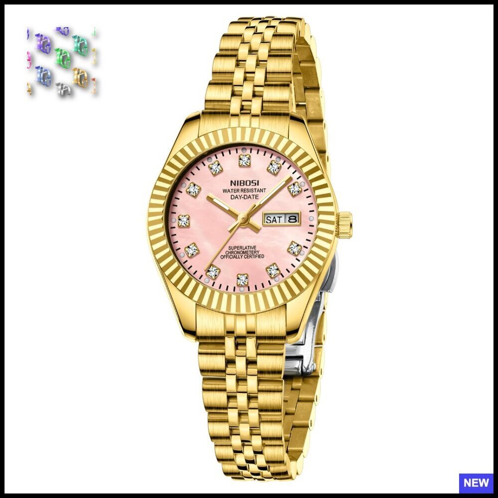 Analog Quartz Dress Watch Stainless Steel Minimalist Elegant Luxury Diamond